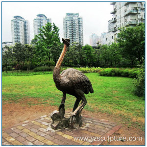 Garden African Animal Bronze Ostrich Statue